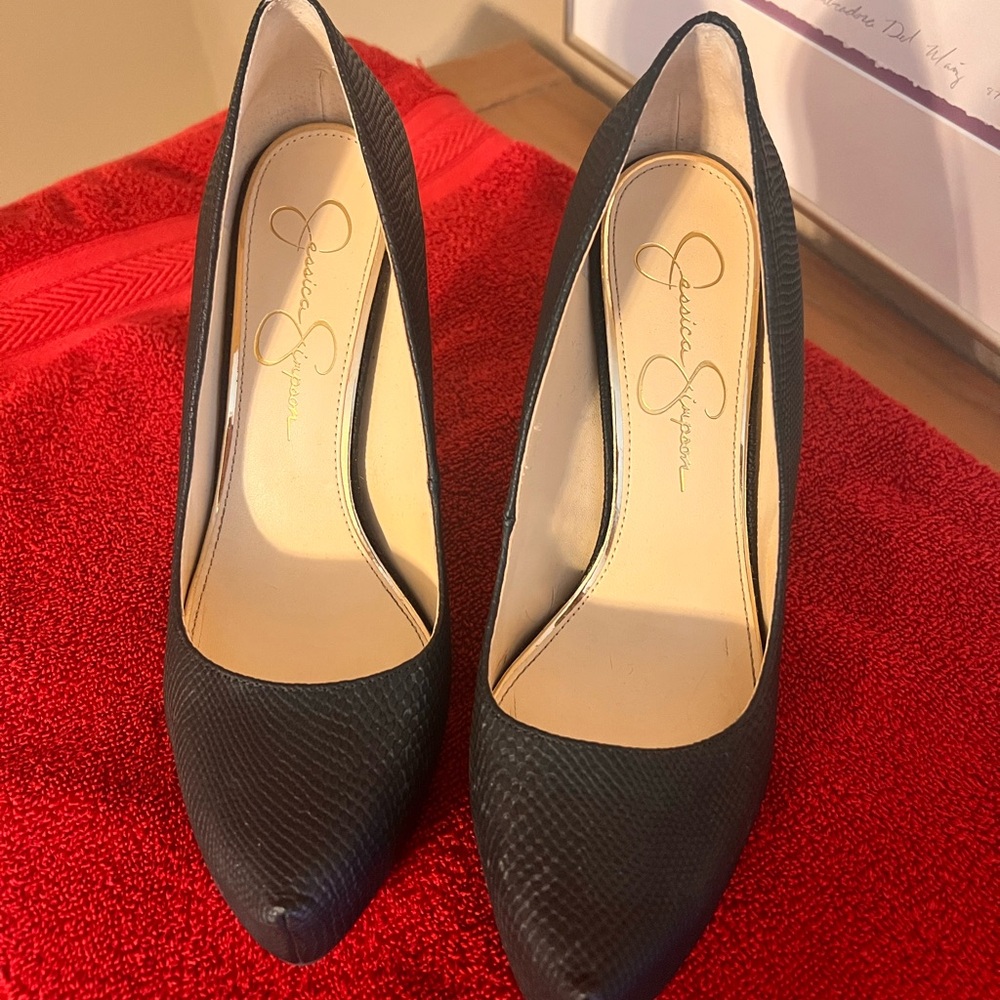 Parisah Platform Pump in Black Snake